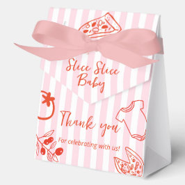 Caixinha De Lembrancinhas Red & Pink Pizza Baby Shower Thank you Favor Box