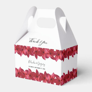 Caixinha De Lembrancinhas Red Plumeria Frangipani Wedding