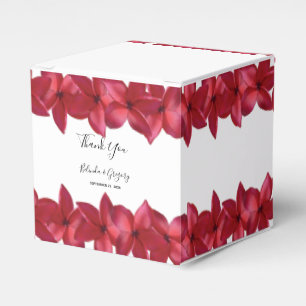 Caixinha De Lembrancinhas Red Plumeria Frangipani Wedding 