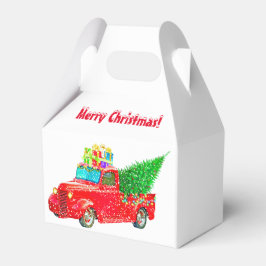 Caixinha De Lembrancinhas Red Truck Feliz Natal