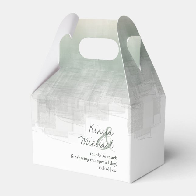 Caixinha De Lembrancinhas Reflexões de Aquarela Obrigado Sage V2 ID774 (Frente)