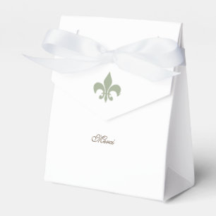 Caixinha De Lembrancinhas Regency French Green Fleur de Lis Merci Wedding