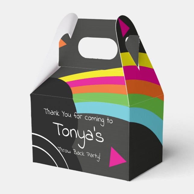 Caixinha De Lembrancinhas Registros dos anos 90 de 1980 Retro Rainbow (Frente)