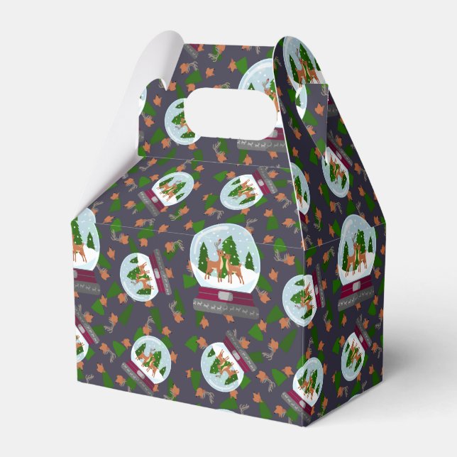 Caixinha De Lembrancinhas Reindeer Snow Globes (Frente)