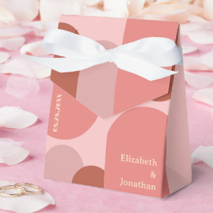 Caixinha De Lembrancinhas Retro Arches Casamento Cor-de-Rosa Coral