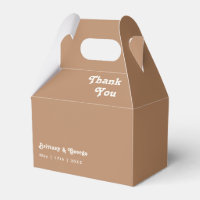 Retro Beach | Brown Wedding Favor Box