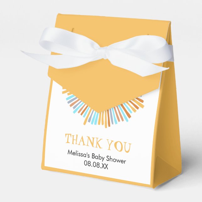 Caixinha De Lembrancinhas Retro Boho Sun Aqui Vem O Sol (Frente)