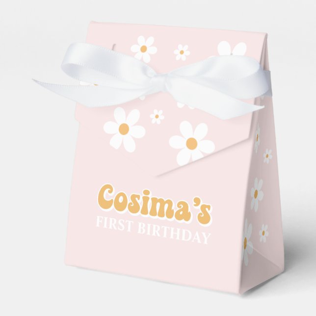 Caixinha De Lembrancinhas Retro Daisy Personalizado  (Frente)