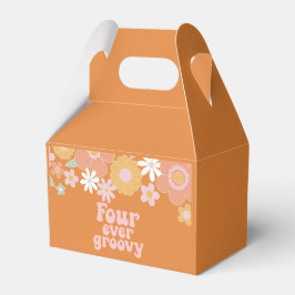Caixinha De Lembrancinhas Retro Floral para sempre groovy 4º aniversário