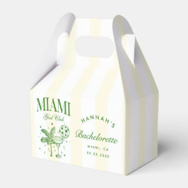 Caixinha De Lembrancinhas Retro Modern Green & Yellow Miami Bach Party