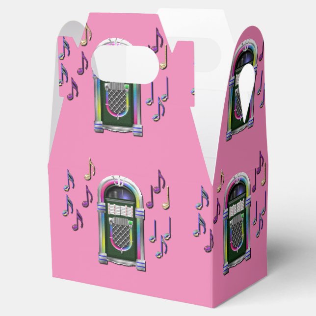Caixinha De Lembrancinhas Retro Music Notes Juke Box Gable Favor Box (Aberto)