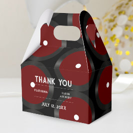 Caixinha De Lembrancinhas Retro Red Vinyl Record Casamento Obrigado