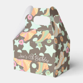 Caixinha De Lembrancinhas Retro Rollerskate Skates de aniversário Stars Brow