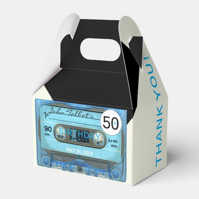 Caixinha De Lembrancinhas Retro T4 Audiotape 50º aniversário Obrigado GFB (Frente)