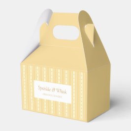 Caixinha De Lembrancinhas Retro Yellow And Orange Heart Stripes Bakery