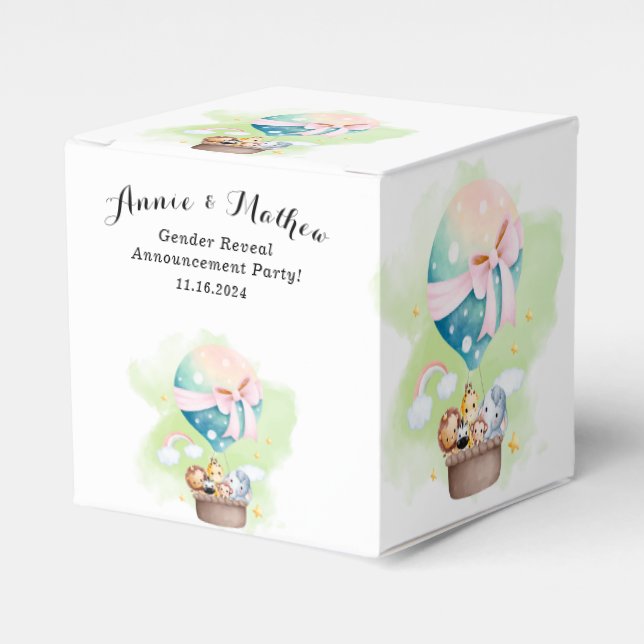 Caixinha De Lembrancinhas Revolução de Gênero em Bebês Sage Safari (Frente)