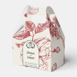 Caixinha De Lembrancinhas Rich Red French Floral Toile Floral Floral