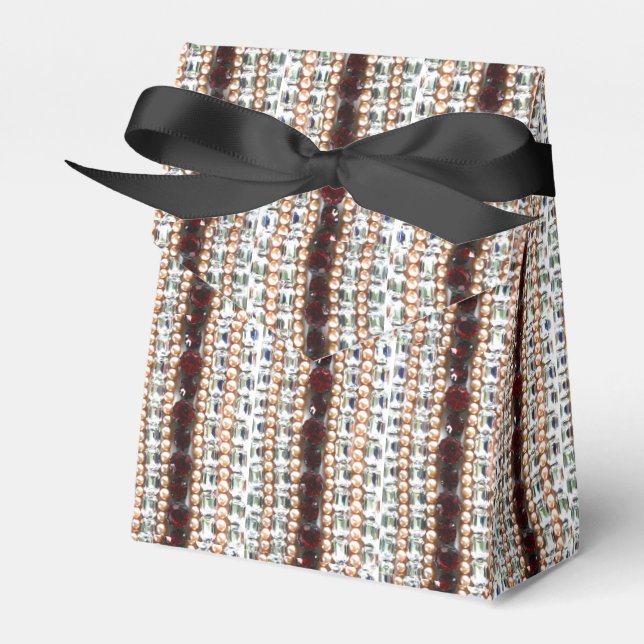 Caixinha De Lembrancinhas Rinestonas e pérolas - joias de colheita (Frente)