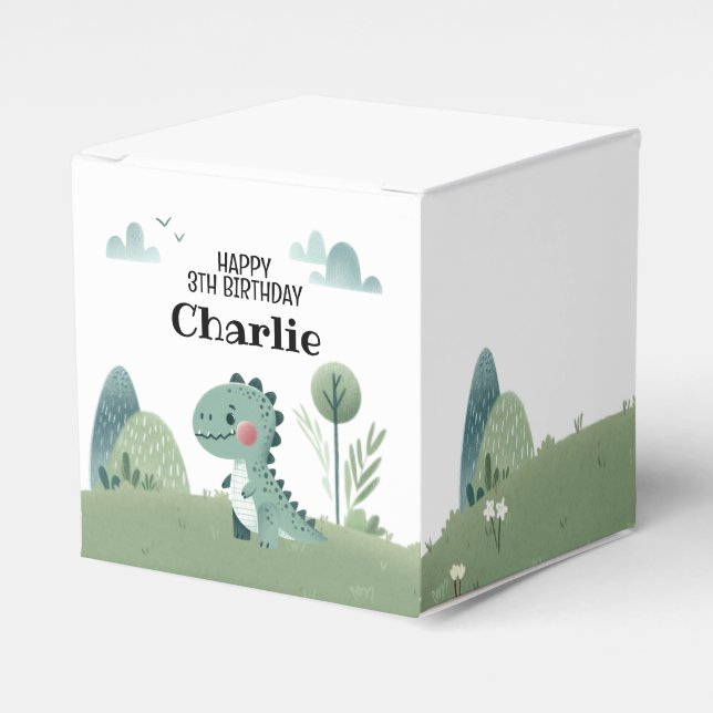 Caixinha De Lembrancinhas Roarsome Dino Birthday  (Frente)