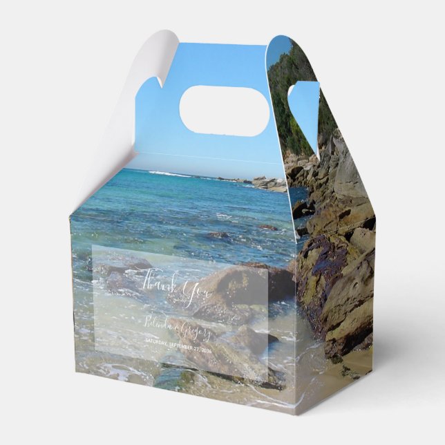 Caixinha De Lembrancinhas Rocky Beach Wedding (Frente)