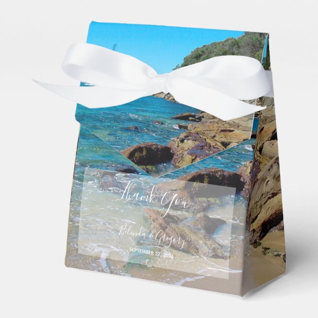 Caixinha De Lembrancinhas Rocky Beach Wedding (Frente)