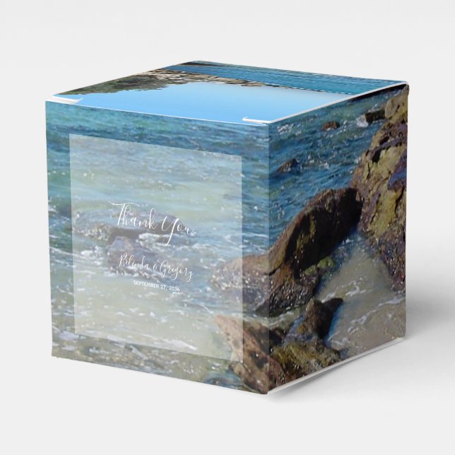 Caixinha De Lembrancinhas Rocky Beach Wedding (Frente)