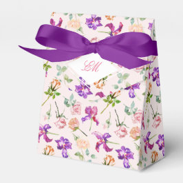 Caixinha De Lembrancinhas Romance Botânica Boho Roxo Monograma Casamento