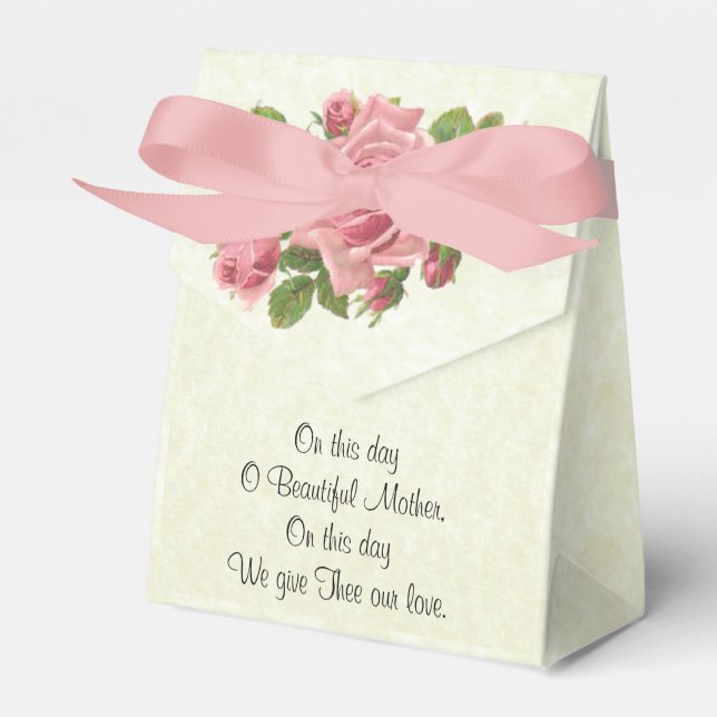 Caixinha De Lembrancinhas Rosa abençoado religioso católico do rosa de Mary (Frente)