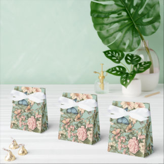 Caixinha De Lembrancinhas Rosa Azul Floral e Borboleta mais Suave