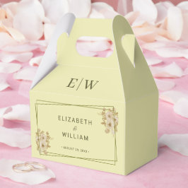 Caixinha De Lembrancinhas Rosa - Casamento Amarelo Celestial Monograma