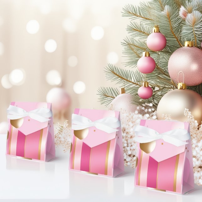 Caixinha De Lembrancinhas Rosa Chique e Metálicos (Beautiful Berry and Baby Pink and Gold Favor Boxes)