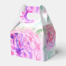 Caixinha De Lembrancinhas Rosa Cor-de-Rosa Aquarela Flores de Lilás Rosas Fl