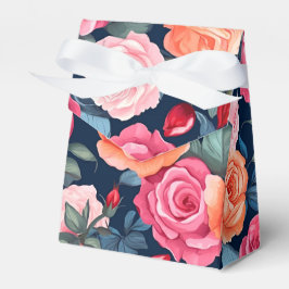 Caixinha De Lembrancinhas Rosa cor-de-rosa-vermelho Design de padrão laranja