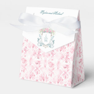 Caixinha De Lembrancinhas Rosa Crest com Arco   Casamento Monograma