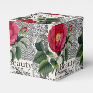 Caixinha De Lembrancinhas Rosa Damasco Bonito Antígua Floral