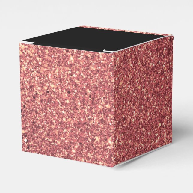 Caixinha De Lembrancinhas Rosa de ouro Elegante preto (Frente)