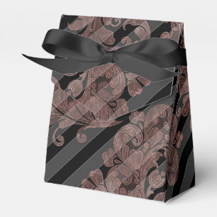 Caixinha De Lembrancinhas Rosa Dourado e Preto