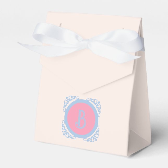 Caixinha De Lembrancinhas Rosa e azul personalizados  (Frente)
