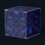 Caixinha De Lembrancinhas Rosa Gótico preto e azul<br><div class="desc">Cor damasco rústica da vintage negra em uma caixa de presentes de textura azul angustiada,  ideal para casamentos góticos ou halloween!</div>