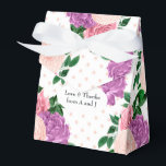 Caixinha De Lembrancinhas Rosa Pêssego e Floral Roxo Lavanda<br><div class="desc">Caixa de favor floral em aquarela vintage com pêssego,  rosa e roxo lavanda trendy,  projetada para ser personalizada rápida e facilmente de acordo com os detalhes do seu evento.</div>