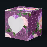 Caixinha De Lembrancinhas Rosa Pêssego e Floral Roxo Lavanda<br><div class="desc">Caixa de favor floral em aquarela vintage com pêssego,  rosa e roxo lavanda modernos,  projetada para ser personalizada rápida e facilmente de acordo com os detalhes do seu evento.</div>