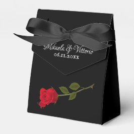 Caixinha De Lembrancinhas Rosa Sangrenta Elegante Casamento Gótico Preto