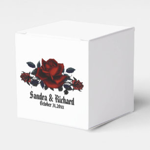 Caixinha De Lembrancinhas Rosa Vermelha Gótica Casamento Branco Pessoal  