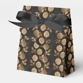 Caixinha De Lembrancinhas Rosas Dourados de Deco de Arte Elegante Preto