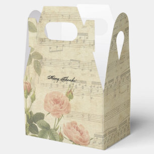 Caixinha De Lembrancinhas Rosas e música do Victorian personalizados