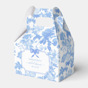 Caixinha De Lembrancinhas Rosas Florais Branco Azul Chinoiserie Noiva Banho
