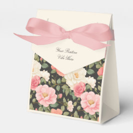 Caixinha De Lembrancinhas Rosas Pintados À Mão E De Marfim Esmagam O Verde