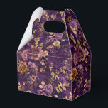 Caixinha De Lembrancinhas Rosas Roxas e Douradas<br><div class="desc">Caixas de Favor de Rosas Roxas e Douradas</div>