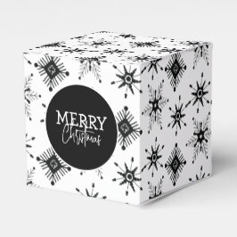 Caixinha De Lembrancinhas Roteiro de Natal Alegre Flocos de Neve Pretos