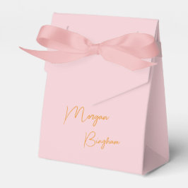Caixinha De Lembrancinhas Rótulo monograma minimalista rosa